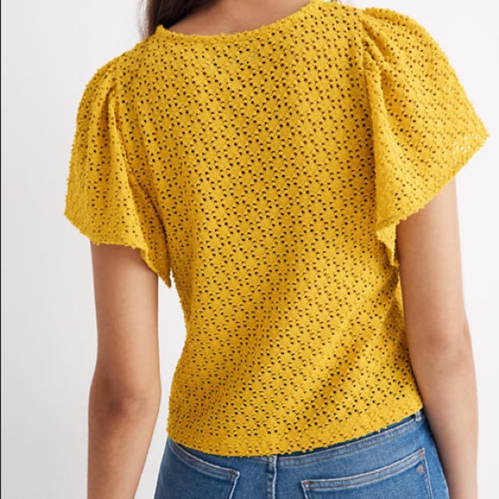 Madewell Texture & Thread Flutter Top (Yellow) - Picture 3 of 3